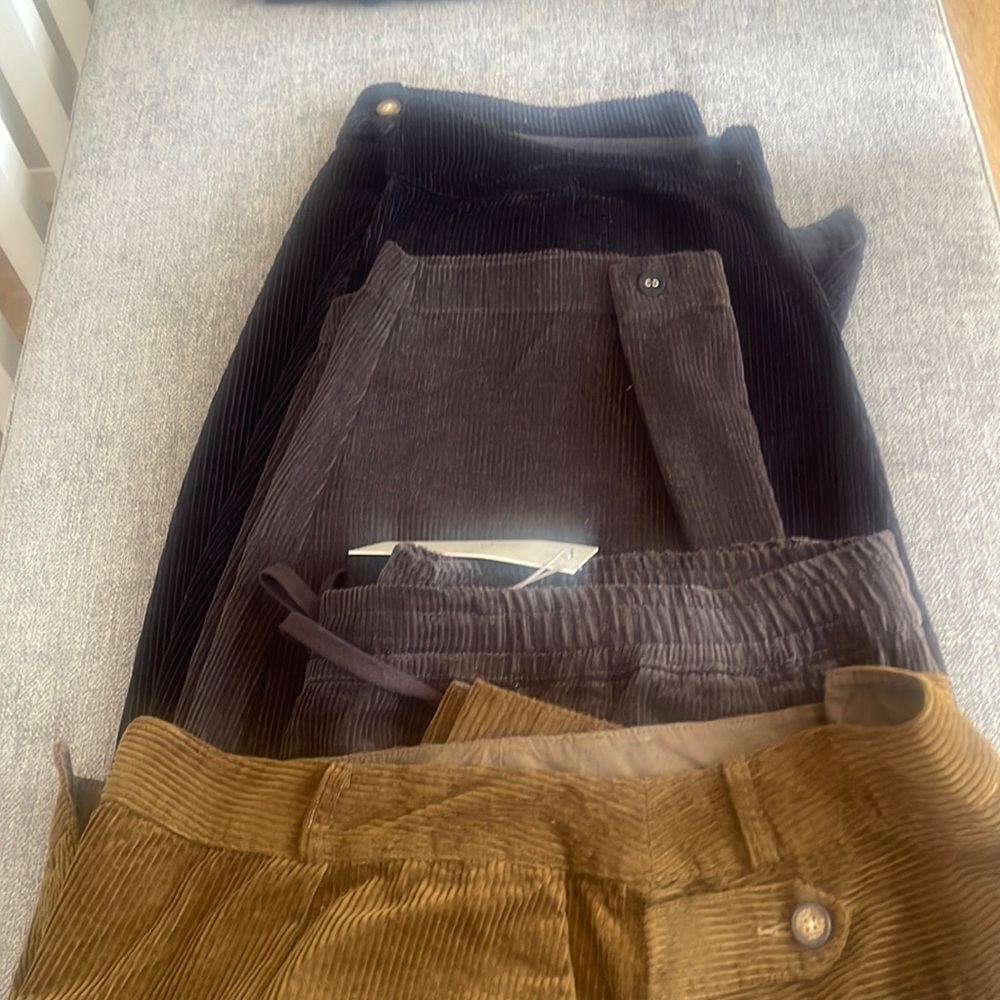 Poetry chord pants.  3 pair size 18. One draw strings. (Charcoal).  2 button